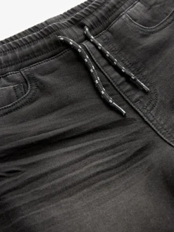 Noir - Jeans extensibles à taille élastique (3-16ans)