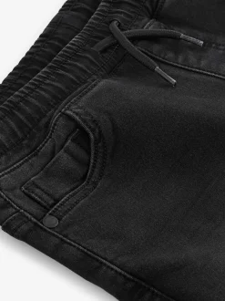 Noir - Jeans extensibles à taille élastique (3-16ans)