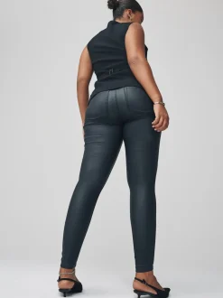 Noir - Jeans skinny enduit de Denim Hourglass