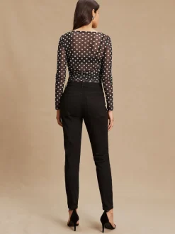 Noir - Jeans skinny extensible taille milieu