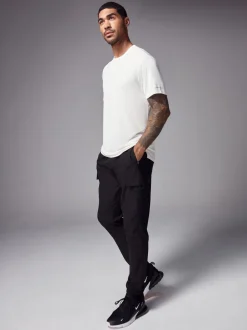 Noir - Joggers actifs tissés Cargos