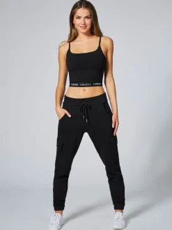 Noir - Jogging cargo femme