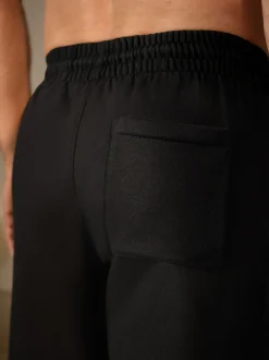 Noir - Jogging ouvert lourd à dos brosse