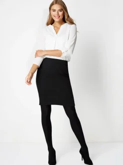 Noir - Jupe courte Roman en jersey texturé