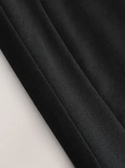 Noir - Jupe crayon ajustée en laine