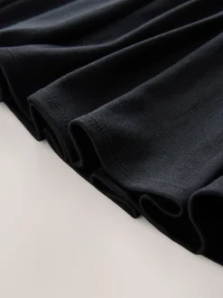 Noir - Jupe d’école plissée extensible en jersey (3-17ans)