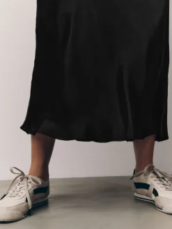 Noir - Jupe Midi Satin