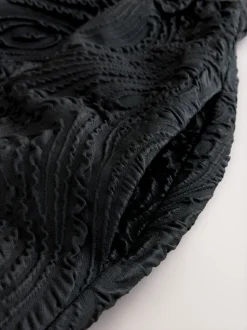 Noir - Jupe mi-longue en jacquard Two Ordinary Volume