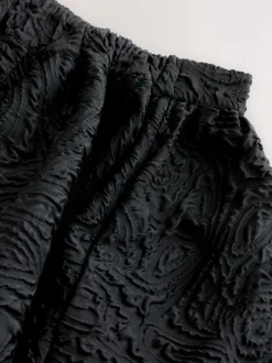 Noir - Jupe mi-longue en jacquard Two Ordinary Volume