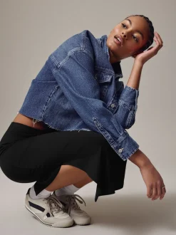 Noir - Jupe mi-longue en jersey