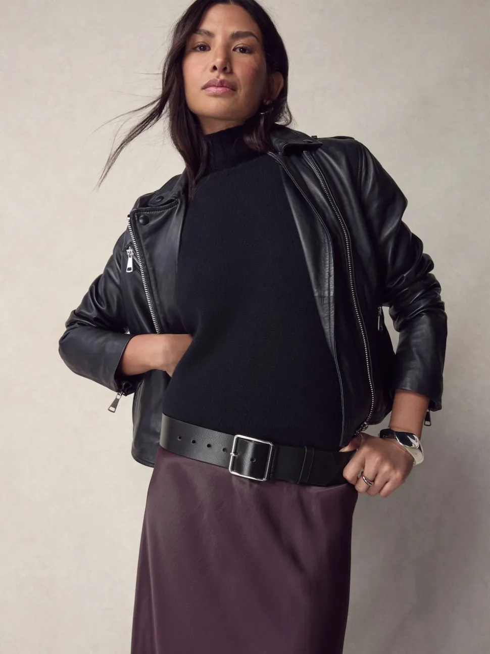 Noir - Large ceinture en cuir N. Premium Made In Italy