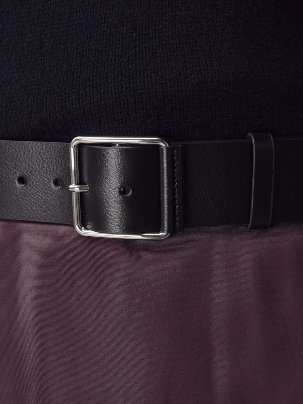 Noir - Large ceinture en cuir N. Premium Made In Italy