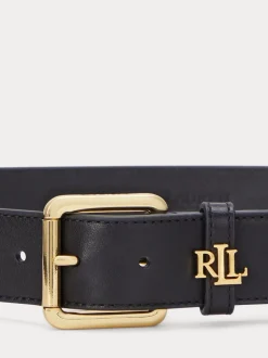 Noir - Lauren Ralph Lauren 3.2cm Ceinture en cuir à logo