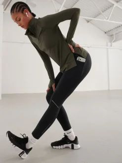 Noir - Legging de running avec poche