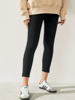Noir - Leggings courts en jersey