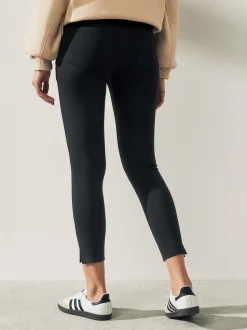Noir - Leggings courts en jersey