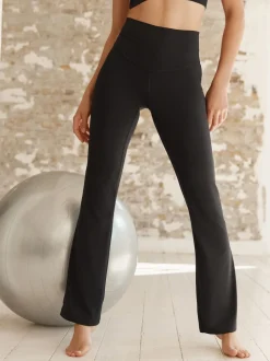 Noir - Leggings de sport de yoga évasés Supersoft Dry Tech