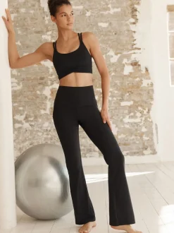 Noir - Leggings de sport de yoga évasés Supersoft Dry Tech