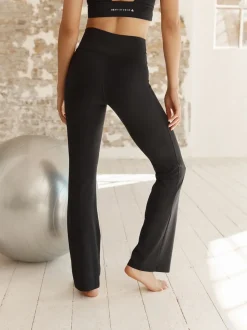 Noir - Leggings de sport de yoga évasés Supersoft Dry Tech