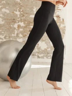 Noir - Leggings de sport de yoga évasés Supersoft Dry Tech