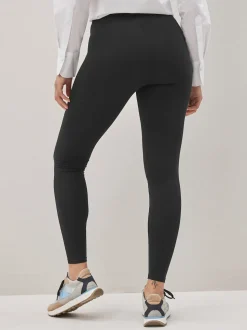 Noir - Leggings en coton taille haute