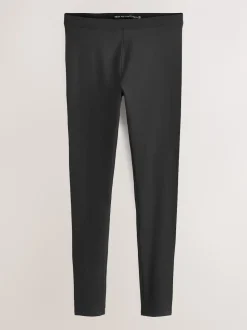 Noir - Leggings en coton taille haute