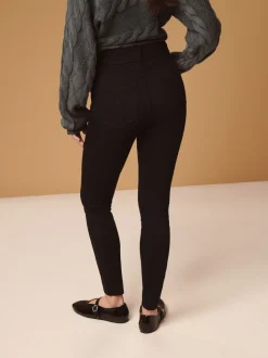 Noir - Leggings longs en denim de jersey