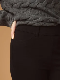 Noir - Leggings longs en denim de jersey