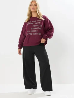 Noir - Leggings Yours Curve à jambes amples