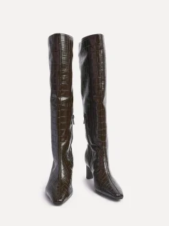 Noir - Linzi Bottes hautes à talon carré Uptown