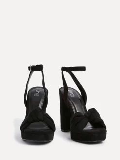 Noir - Linzi Chaussures à talons plateformes Ruba avec sangle avant nouée