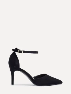 Noir - Linzi Lavora Coupe large Stiletto Escarpin With Ankle Strap