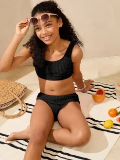 Noir - Lipsy Bikini texturé Col dégagé (5-16ans)