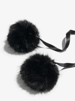 Noir - Lipsy Chapeau de trappeur en fausse fourrure avec pompons