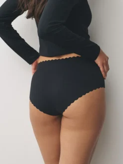 Noir - Lot 3 culottes festonnées invisibles