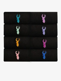 Noir - Lot de 8 - Chaussettes brodées Multi Stag Lasting Fresh