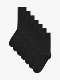 Noir - Lot de 7 - Chaussettes riches en coton pour homme