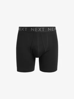 Noir - Lot de 10 - Sports Longer Length A-Front Boxer