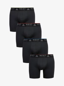 Noir - Lot de 4 boxers de sport longs