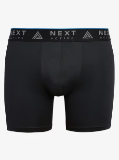 Noir - Lot de 4 boxers de sport longs
