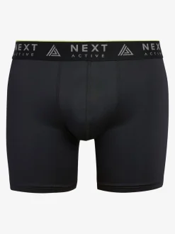 Noir - Lot de 4 boxers de sport longs