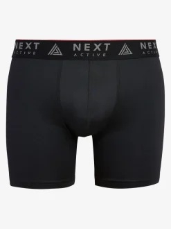 Noir - Lot de 4 boxers de sport longs