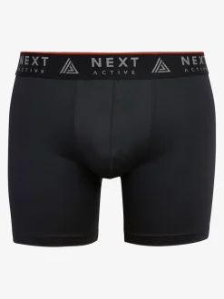 Noir - Lot de 4 boxers de sport longs