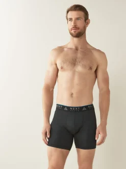 Noir - Lot de 4 boxers de sport longs