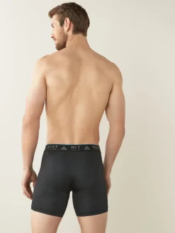 Noir - Lot de 4 boxers de sport longs