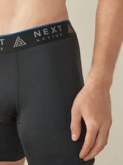 Noir - Lot de 4 boxers de sport longs