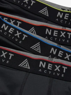 Noir - Lot de 4 boxers de sport longs