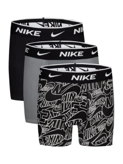 Noir - Lot de 3 boxers extensibles en coton Nike Imprimé E Day