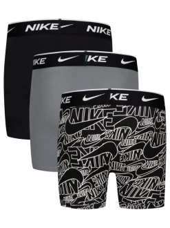 Noir - Lot de 3 boxers extensibles en coton Nike Imprimé E Day