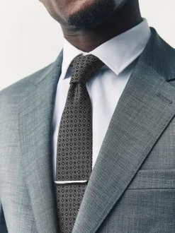 Noir - Lot de 2 cravates clip texturées